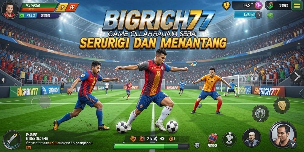 Tampilan gameplay seru dalam BIGRICH77 dengan aksi olahraga yang menegangkan.