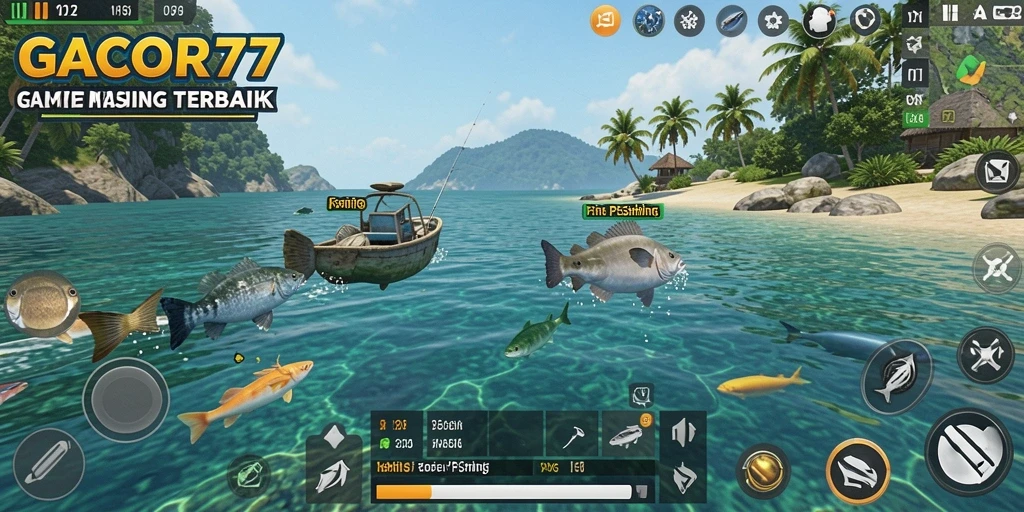 Tampilan gameplay memancing yang realistis dan menarik di GACOR77.