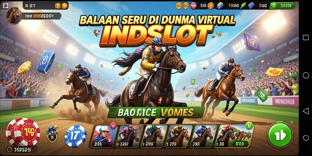 Tampilan gameplay seru dalam balapan yang menegangkan di INDSLOT.