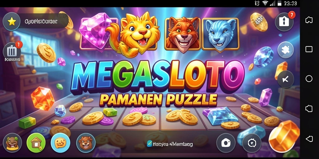 Tampilan gameplay Puzzle MEGASLOTO yang menarik dan menantang.