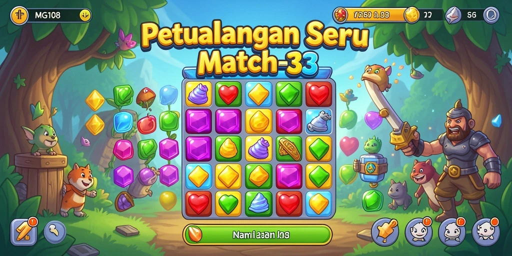 Tampilan gameplay MG108 yang seru dan penuh warna.
