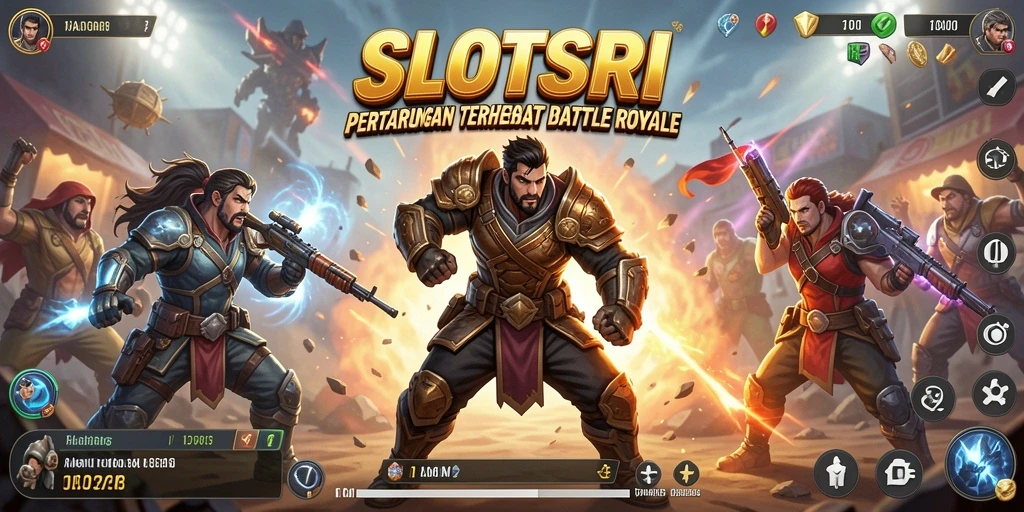 Screenshot gameplay SLOTSRI yang menampilkan aksi Battle Royale yang mendebarkan.